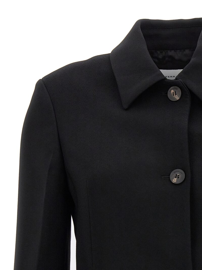 Single breasted short jacket Woman FERRAGAMO Black