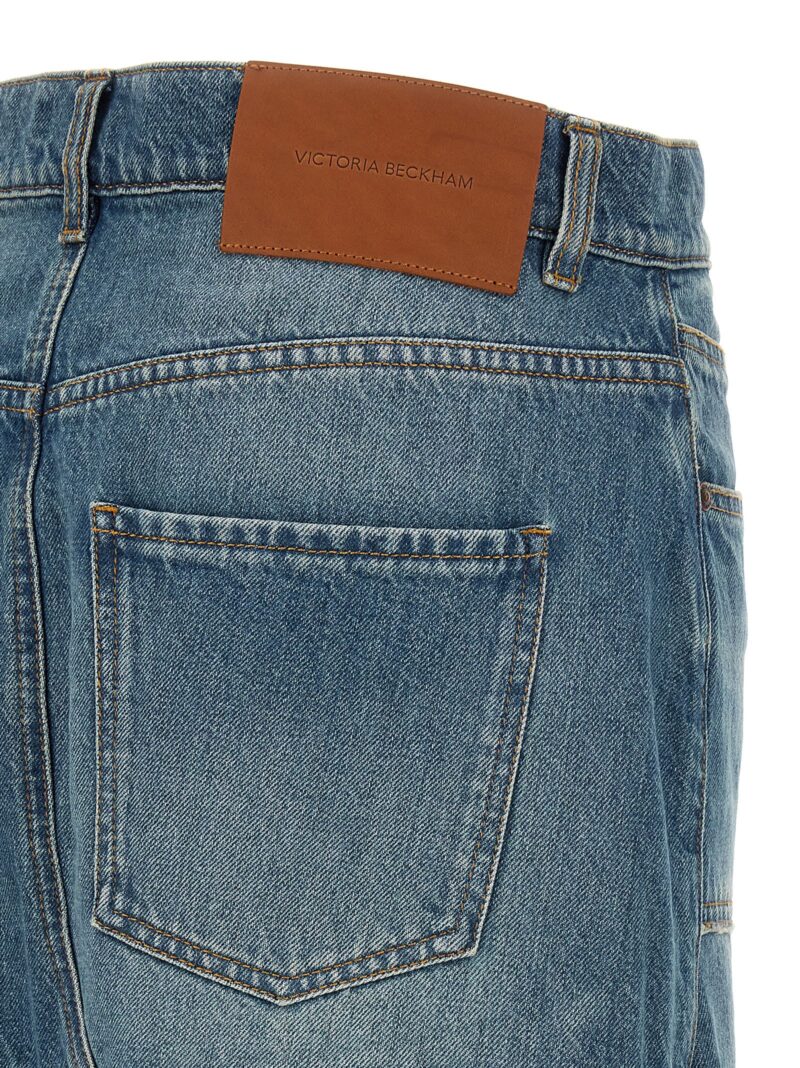 'Fit & Flare Patched Denim' skirt 100% cotton VICTORIA BECKHAM Blue