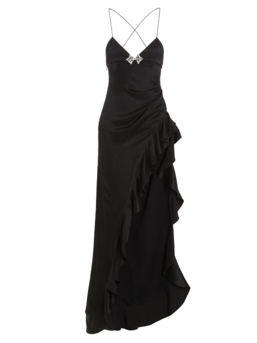 Crystal silk dress ALESSANDRA RICH Black