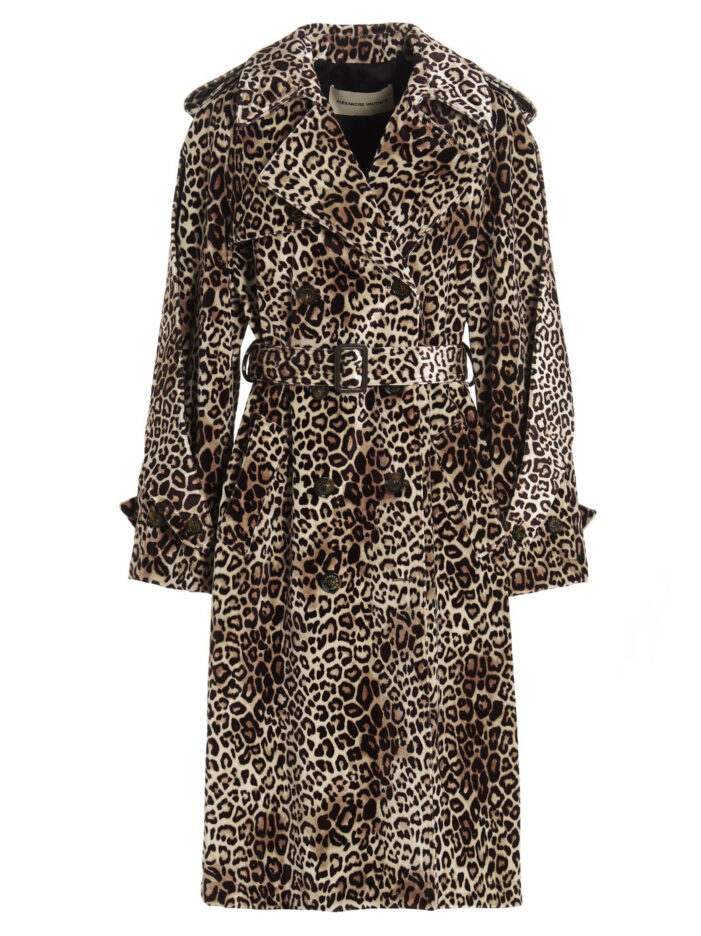 Leopard velvet trench coat ALEXANDRE VAUTHIER Multicolor