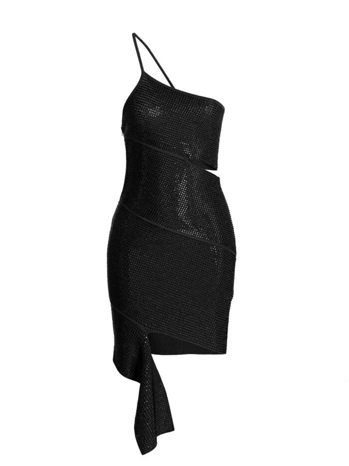 Sequin one shoulder dress ANDREĀDAMO Black