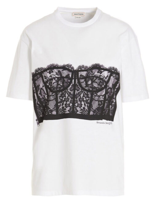 'Corset' T-shirt ALEXANDER MCQUEEN White/Black