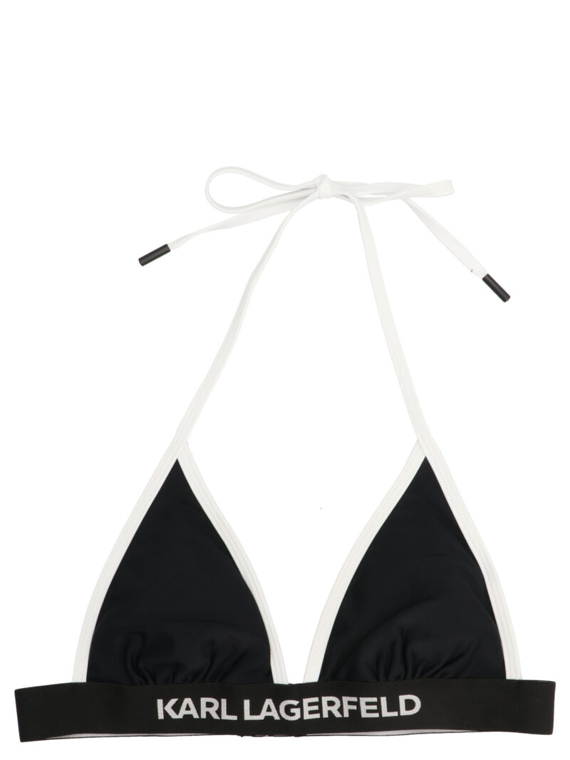 'Karl' logo bikini top KARL LAGERFELD White/Black