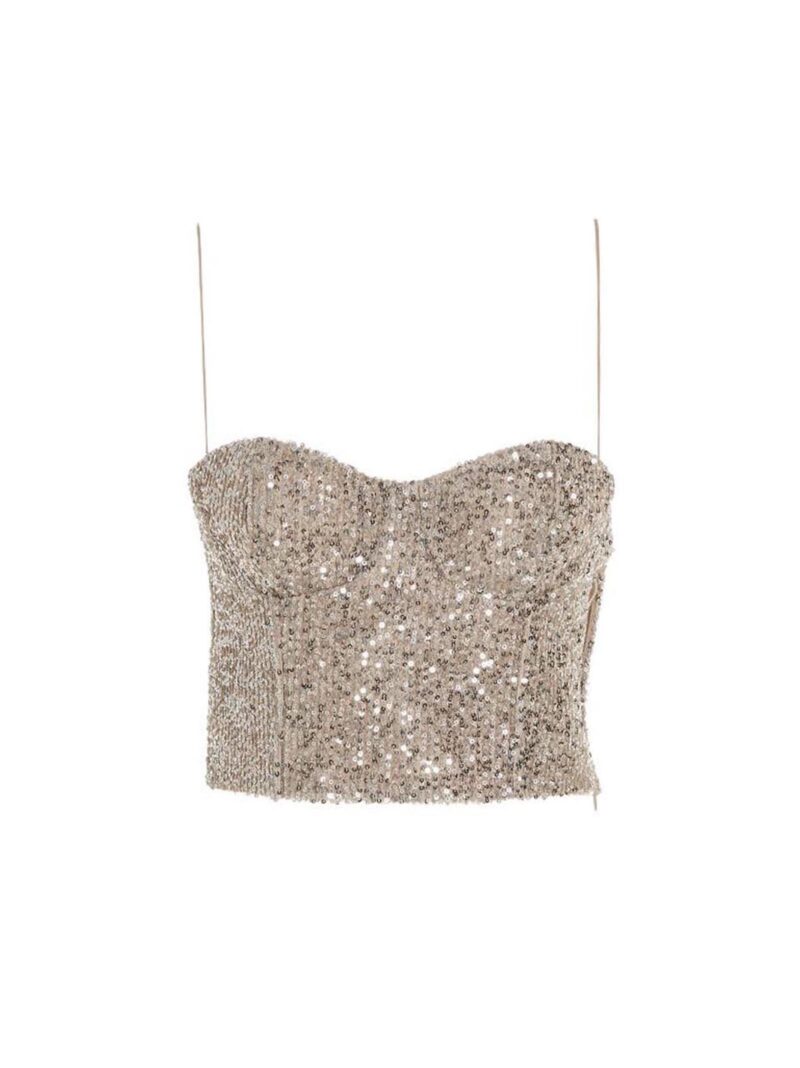 Sequin top ROCHAS Silver