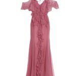 Flounced silk dress BLUMARINE Pink