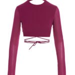 Cropped georgette top THE ANDAMANE Fuchsia