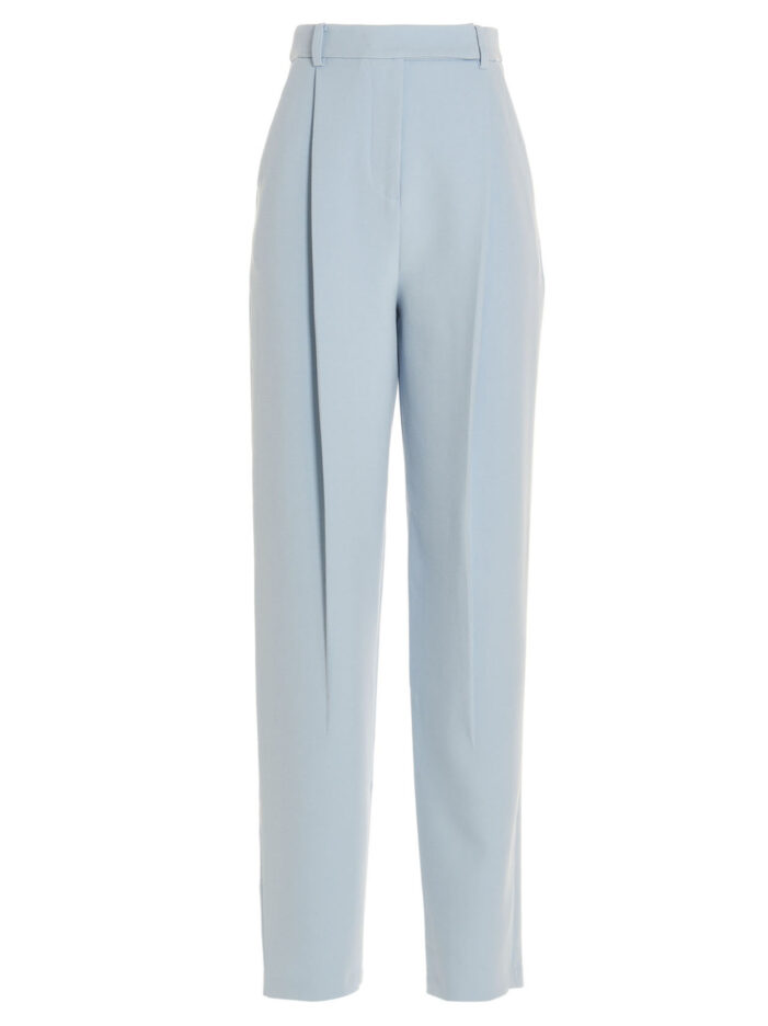 Trousers with front pleats SELF PORTRAIT Light Blue