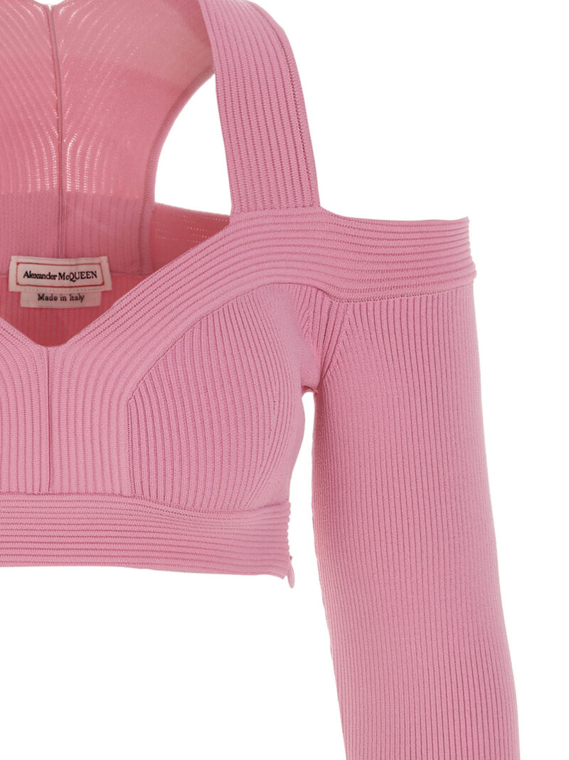 Off-shoulder cropped top Woman ALEXANDER MCQUEEN Pink