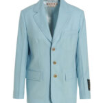 Single-breasted blazer jacket MARNI Light Blue