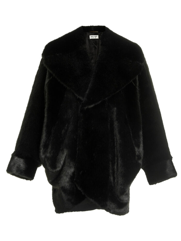 Oversize faux fur coat SAINT LAURENT Black