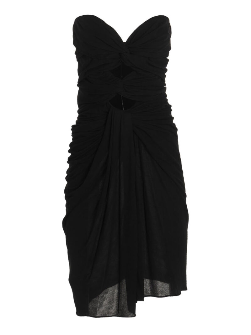 Draped cut out dress SAINT LAURENT Black