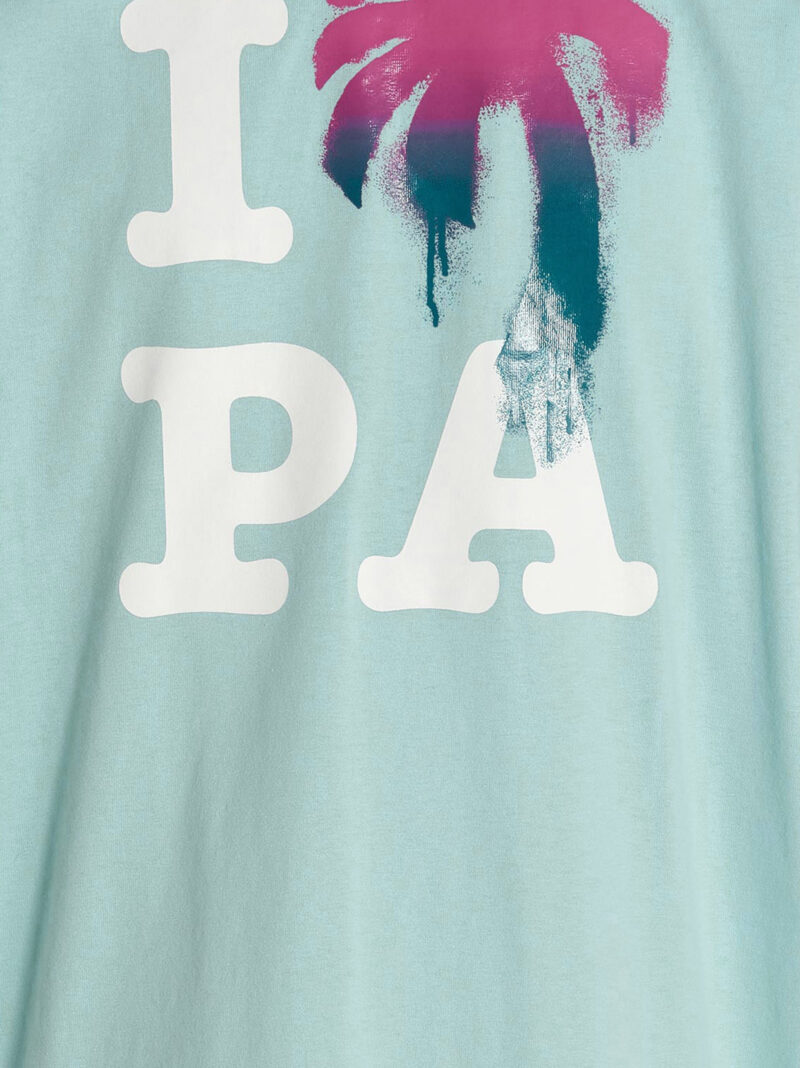 'I Love PA' t-shirt 100% cotton PALM ANGELS Light Blue