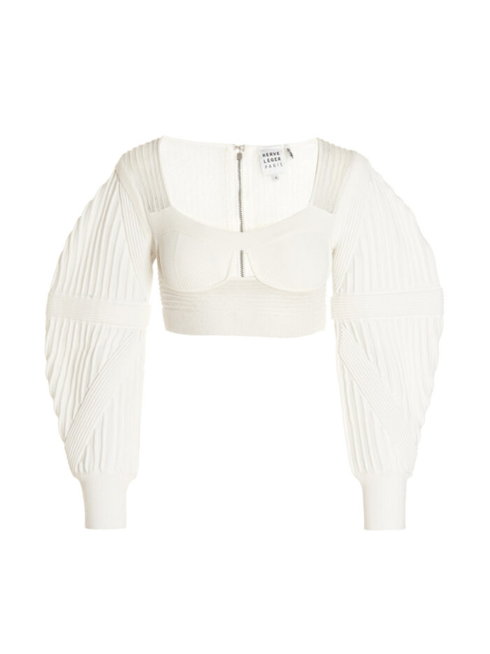 Knit bustier top HERVE LEGER White