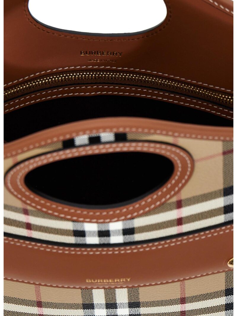 'Pocket' mini handbag 69% polyurethane 17% polyester 14% cotton BURBERRY Brown