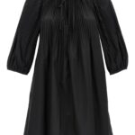 Pleated poplin dress REDVALENTINO Black