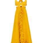 Flounced cady dress GIAMBATTISTA VALLI Yellow