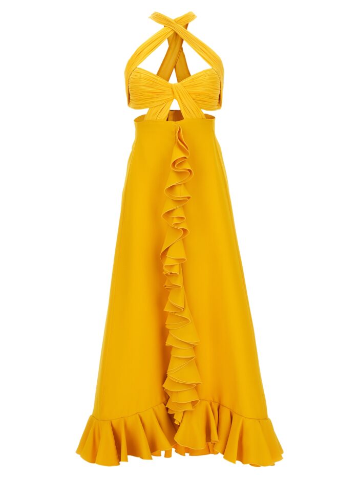 Flounced cady dress GIAMBATTISTA VALLI Yellow