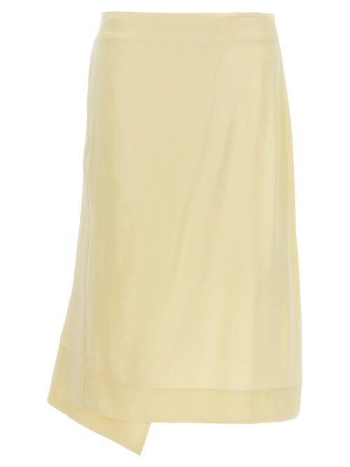 Satin skirt with side slit JIL SANDER Yellow