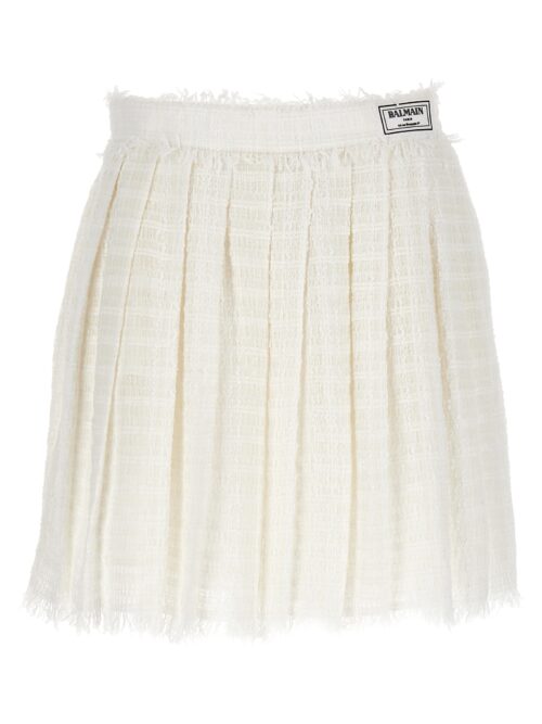 Tweed skater skirt BALMAIN White