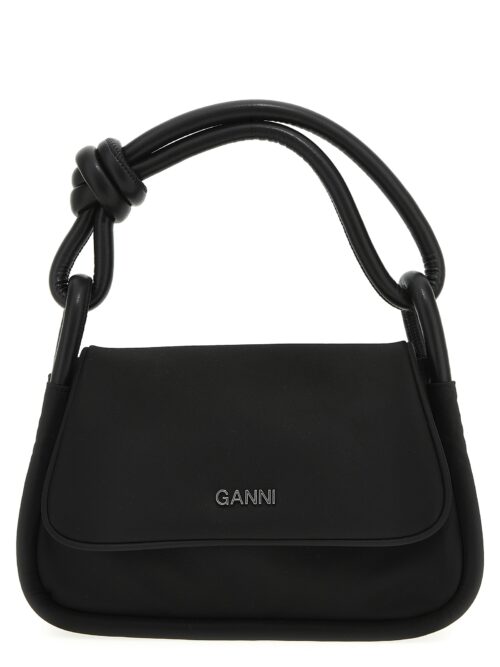 Knot flap over shoulder bag GANNI Black