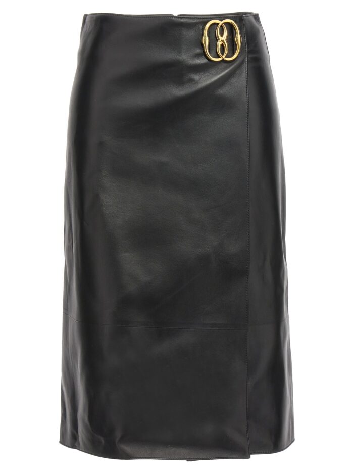 Logo leather skirt BALLY Black