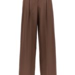 'Low Rise Pleated' pants THEORY Brown