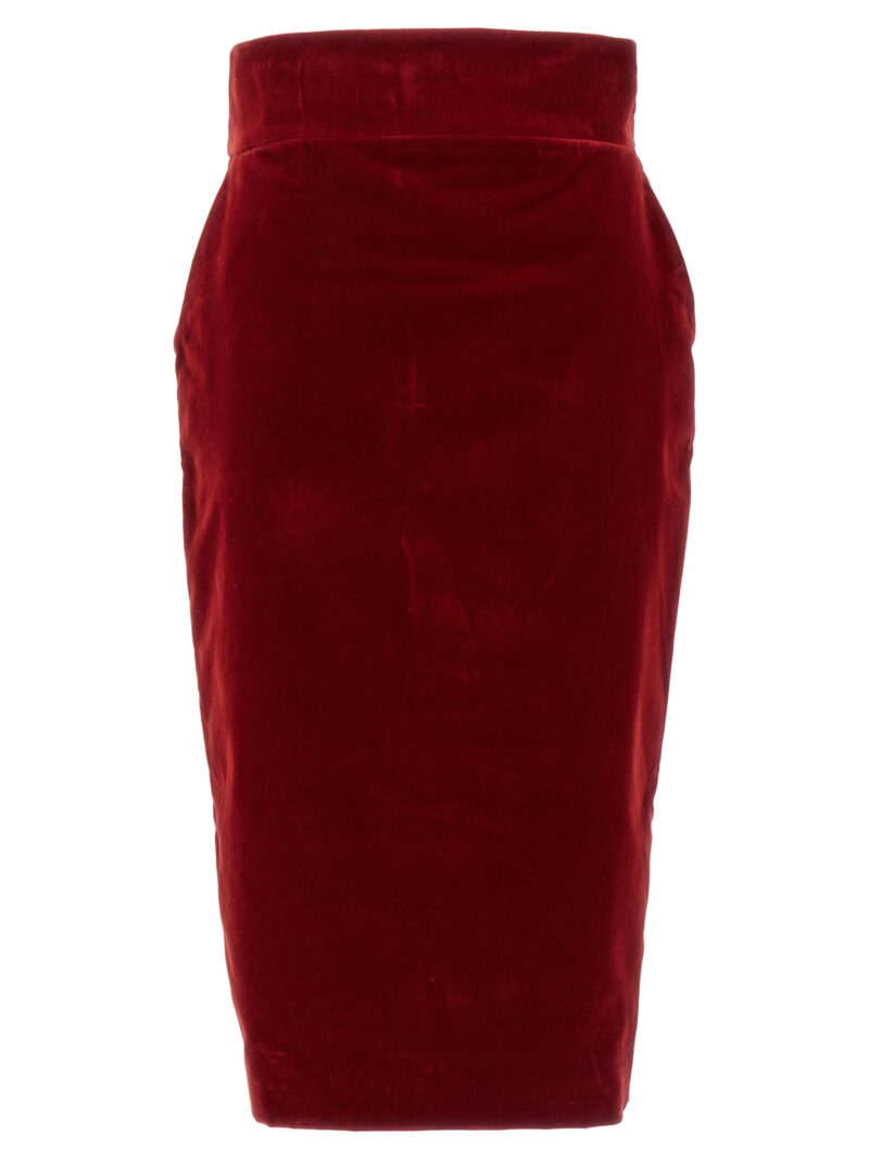 Velvet midi skirt ALEXANDRE VAUTHIER Red