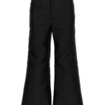 Cropped silk blend pants GIAMBATTISTA VALLI Black