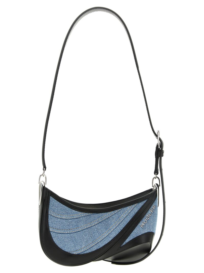 'small denim spiral curve 01' shoulder bag MUGLER Multicolor