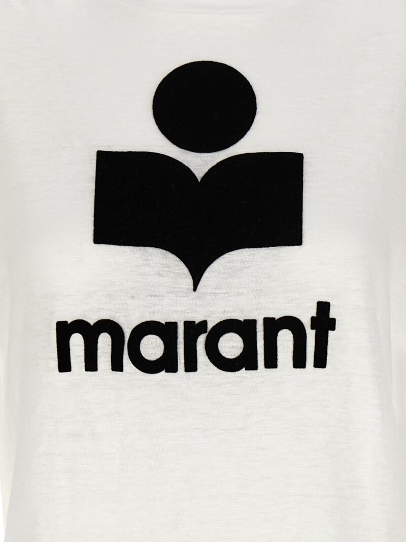 'Zewel' T-shirt 100% linen MARANT ETOILE White/Black