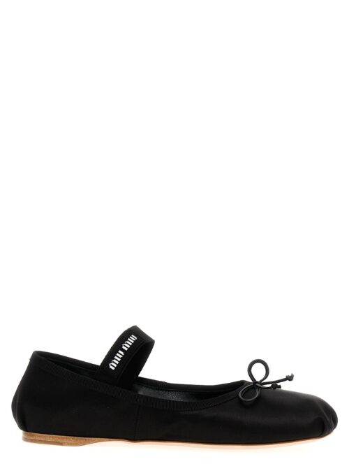 Logo ballet flats MIU MIU Black