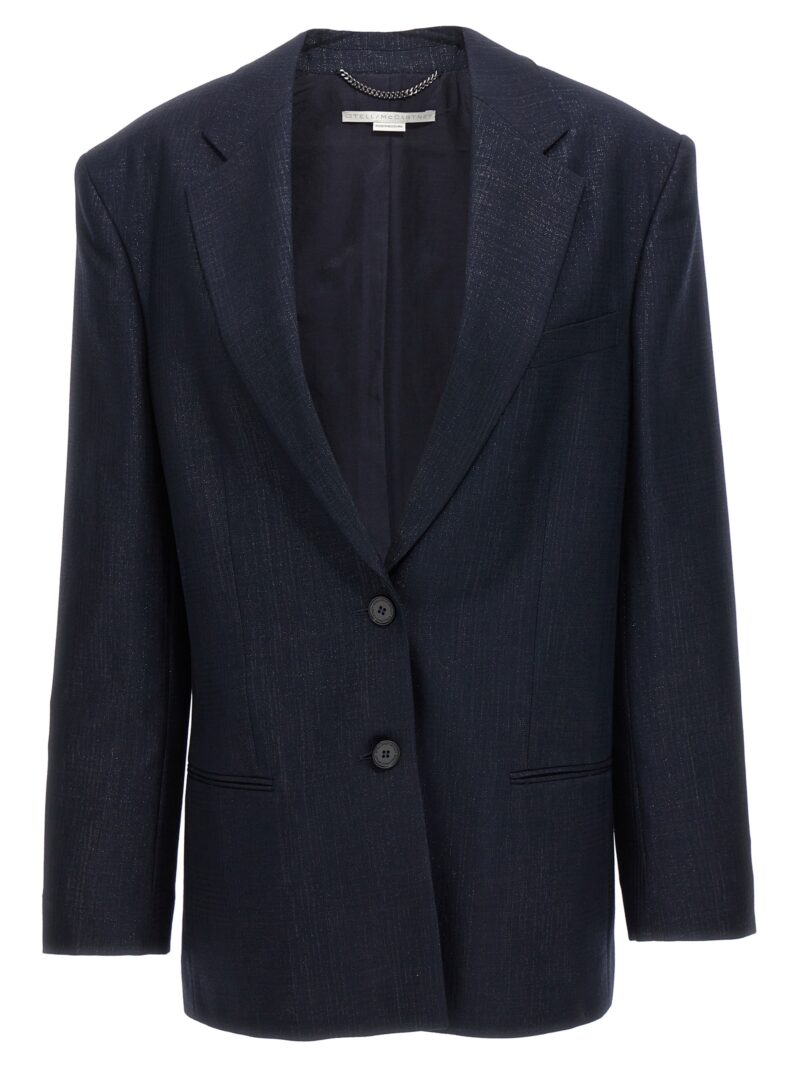 Lurex single-breasted blazer STELLA MCCARTNEY Blue