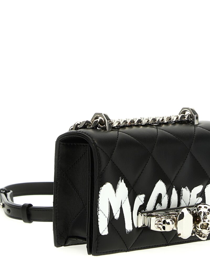 'Mini Jewelled Satchel' crossbody bag Woman ALEXANDER MCQUEEN White/Black