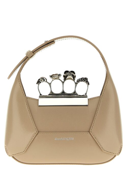 'The Jewelled Hobo Mini' handbag ALEXANDER MCQUEEN Beige