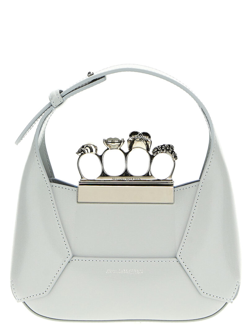 'The Jewelled Hobo Mini' handbag ALEXANDER MCQUEEN White