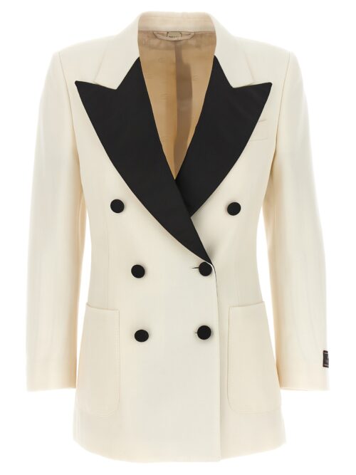 Double-breasted blazer GUCCI White/Black