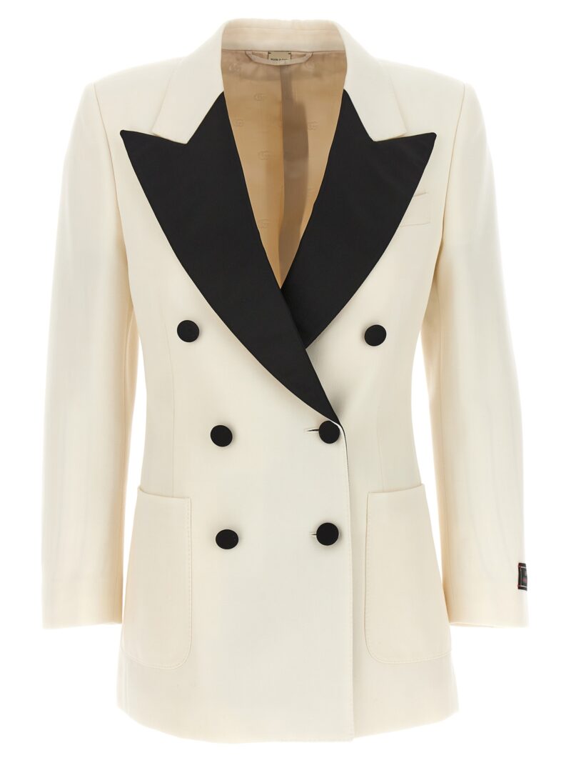 Double-breasted blazer GUCCI White/Black