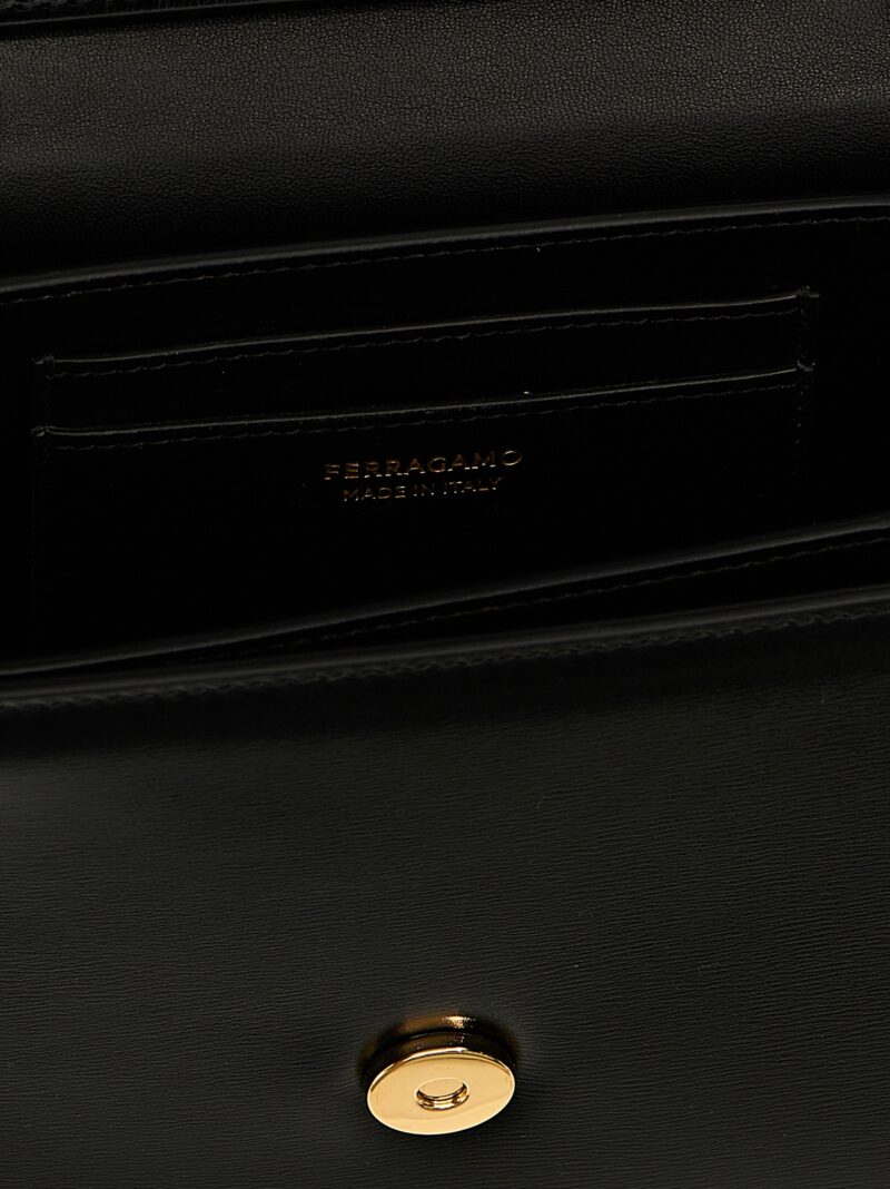 'Fiamma' small shoulder bag 100% calfskin leather (Bos Taurus) FERRAGAMO Black