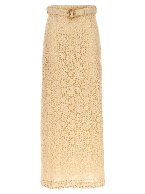 'Sensory Lace' skirt ZIMMERMANN Beige