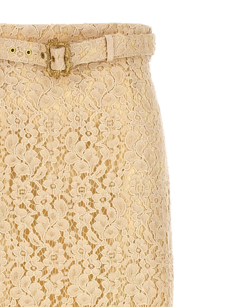 'Sensory Lace' skirt Woman ZIMMERMANN Beige