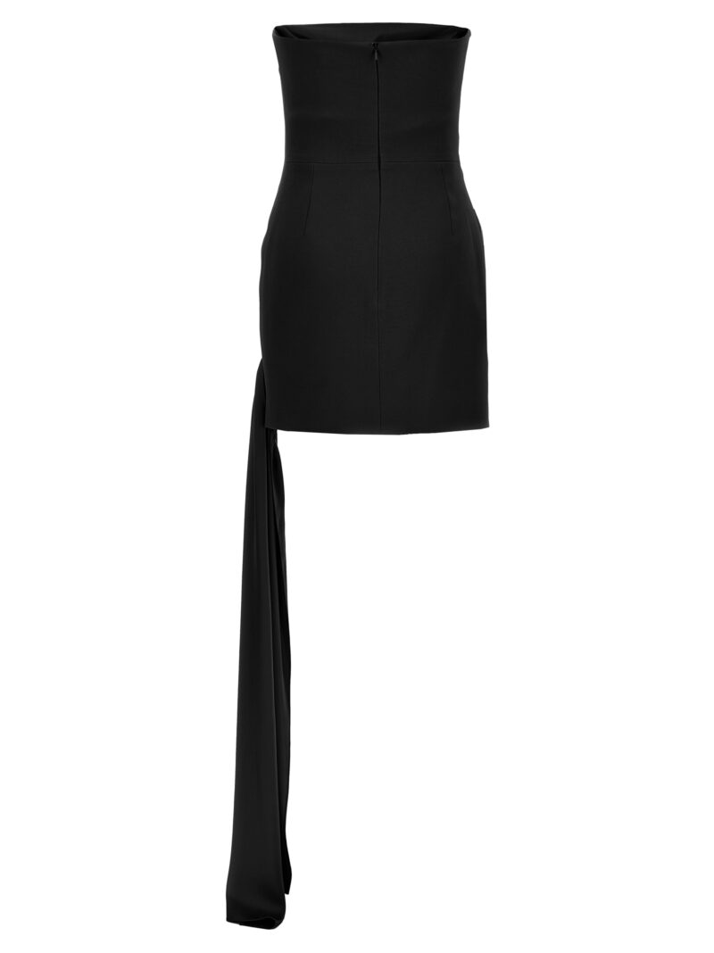 'Asymmetric Hem Strapless Mini' dress AW23DK02DBLACK DAVID KOMA Black