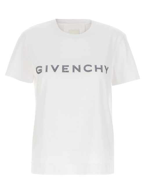 Rhinestone logo T-shirt GIVENCHY White