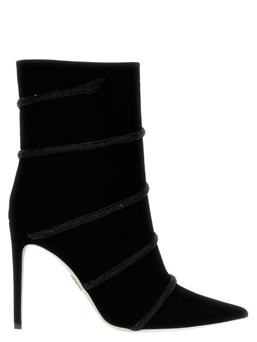 Suede rhinestone ankle boots RENÉ CAOVILLA Black