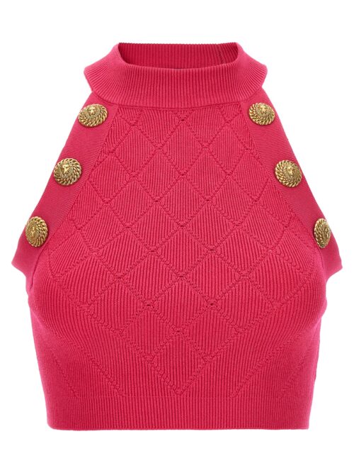 Logo button top BALMAIN Fuchsia