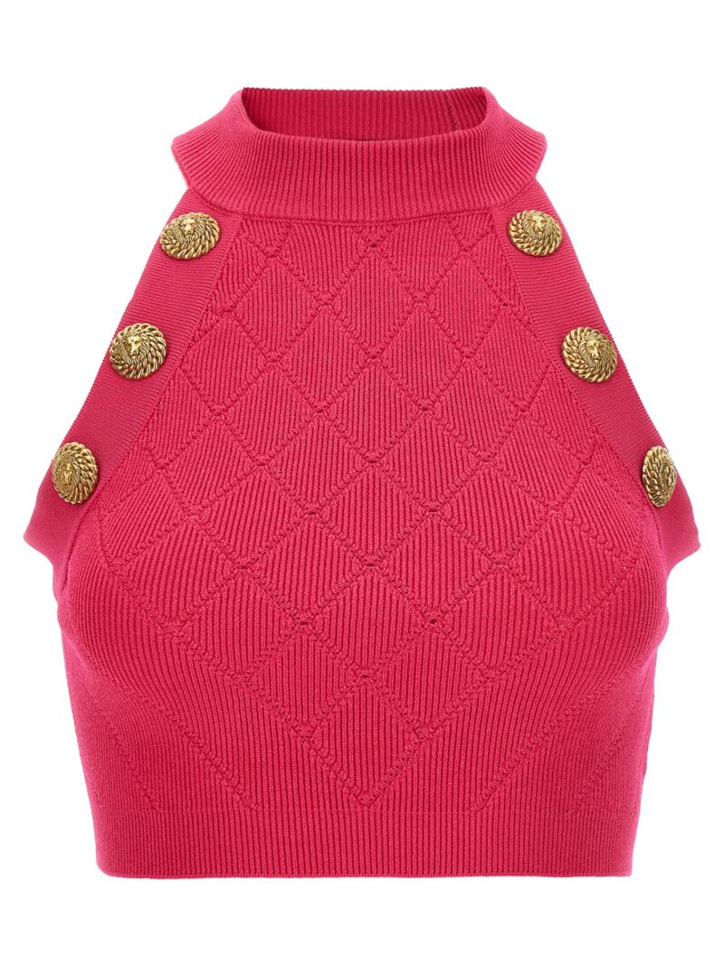 Logo button top BALMAIN Fuchsia