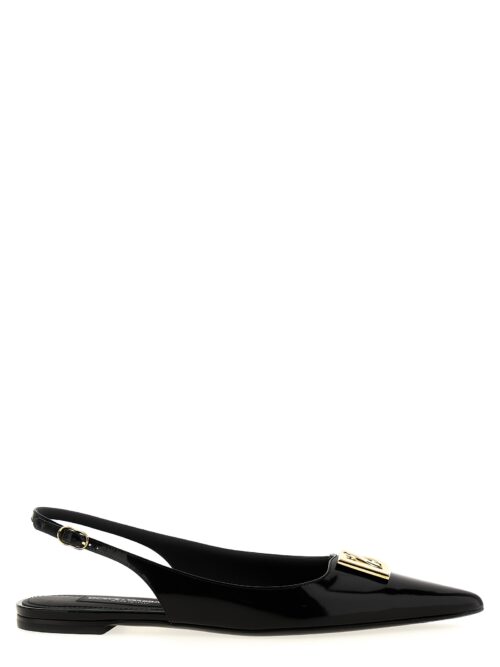 Logo slingback ballet flats DOLCE & GABBANA Black