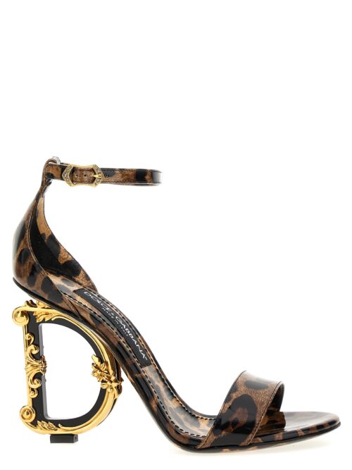 Animal-print sandals with logo heel DOLCE & GABBANA Multicolor