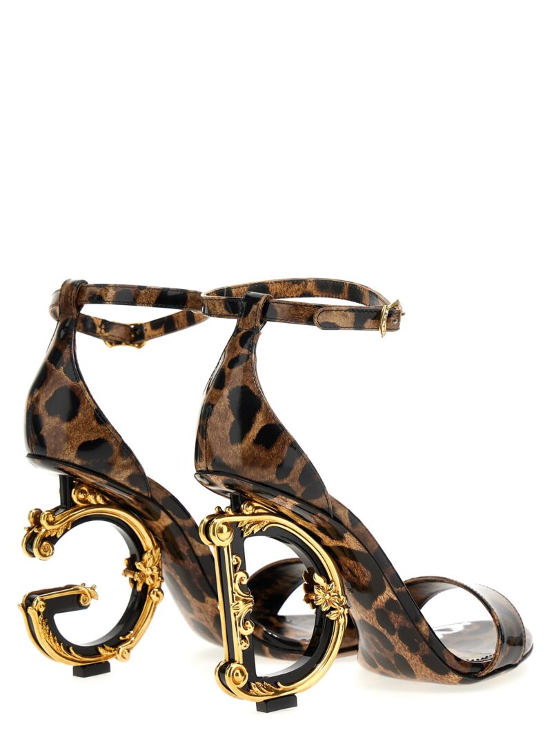 Animal-print sandals with logo heel CR0739AM568HA93M DOLCE & GABBANA Multicolor