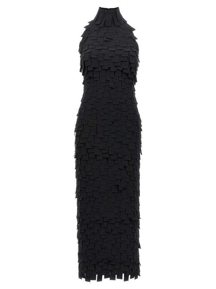 'Multi Rectangle Halterneck Midi' dress A.W.A.K.E. MODE Black