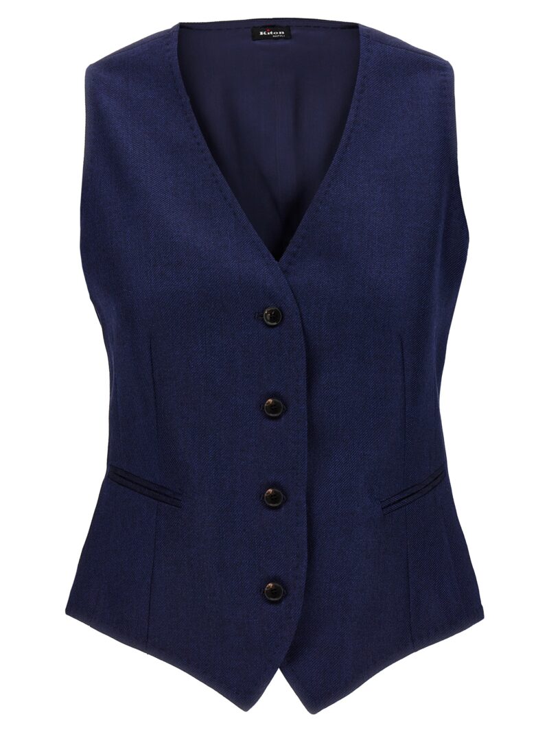 Silk cashmere vest KITON Blue